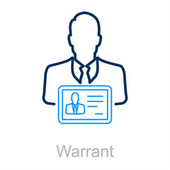 Warrant and law icon concept