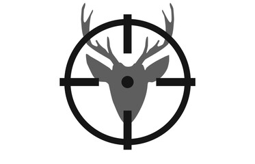 Naklejka premium Scope deer. Target pointing at deer