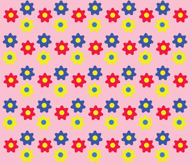 seamless pattern with colorful flowers