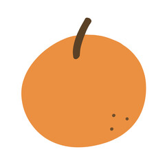 Orange fruit cartoon. Hand drawn. Doodle