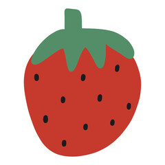 Strawberry cartoon. Hand drawn. Doodle.