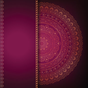 red and gold background with lace