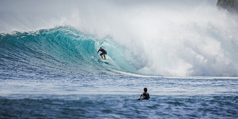 Surfing barrels