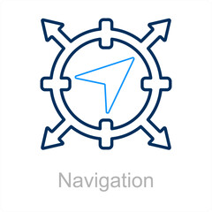 Navigation and map icon concept