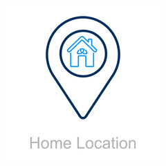 Home Location and map icon concept 