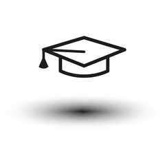 Education icon. Graduation hat icon. Academic symbol. Vector illustration. EPS 10.