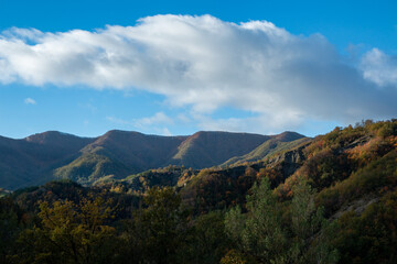 Naklejka premium casentino national park autumn colors arezzo tuscany