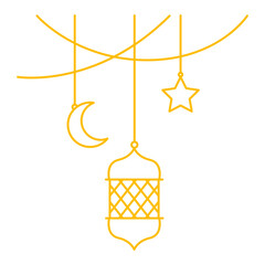 Islamic hanging lantern ramadan vector illustration graphic design