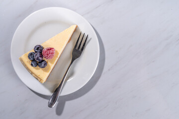 Cheesecake portion slice on plate