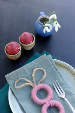 Easter eggs and DIY wool Easter bunny