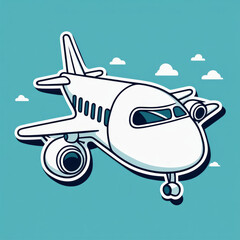 Naklejka premium Sticker Flugzeug , generated image