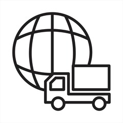 Global transport delivery icon world sign symbol