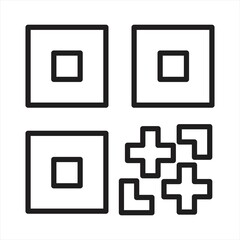 Vector QR code sample for smartphone scanning isolated on white background.