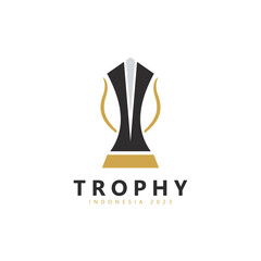 Champions trophy for winner award logo design inspiration - obrazy, fototapety, plakaty