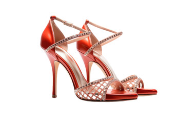 SassyStrut Stiletto Sandals Isolated on a Transparent Background PNG