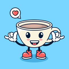 cute chocolate cup cartoon and adorable