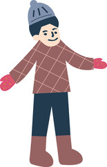 A boy raise his hands