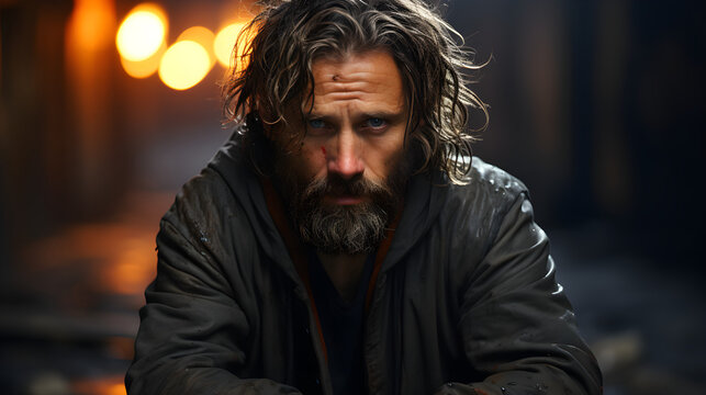 Poor homeless man 