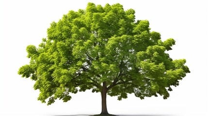 Fototapeta na wymiar Remove the green tree The majestic maple Isolated green tree on white background Summer cutout of a deciduous tree Clipping mask of high quality for professional composition.