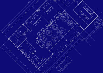 Floor plan designed building on the drawing.