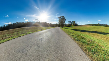 A walk at the sun through the Bavarian Countryside 