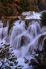 A stunning waterfalls and clean lakes in the national park Krka, Croatia