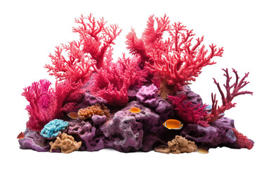 Vibrant Ecosystem Exploring the Coral Reef Isolated on Transparent Background PNG