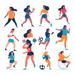 Women football soccer player kicking soccer ball vector tshirt design graffiti AI Generated