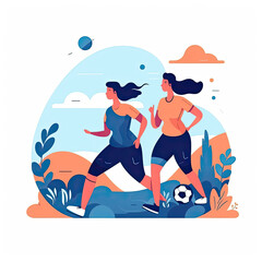 Women football soccer player kicking soccer ball vector tshirt design graffiti AI Generated