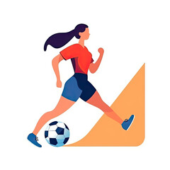 Women football soccer player kicking soccer ball vector tshirt design graffiti AI Generated