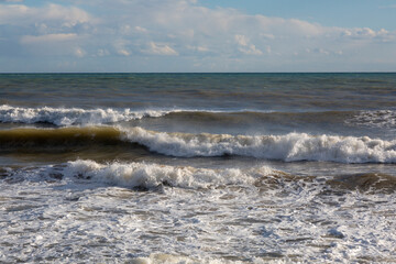 Waves and rough seas on the Mediterranean coast