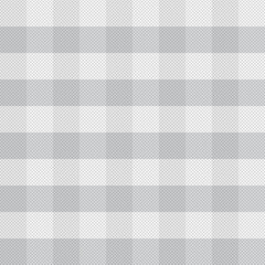 Grey and white buffalo plaid seamless pattern fabric texture with herringbone background.