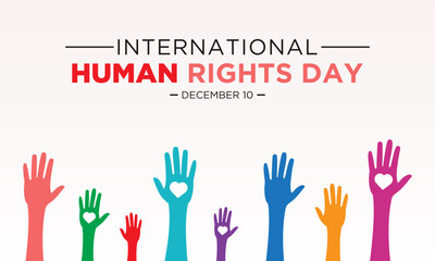 Obraz premium Human rights day is observed every year on december 10. Vector illustration on the theme of international human rights day. Template for banner, greeting card, poster with background.