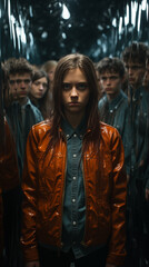 Fototapeta premium Angry teenagers, adolescence problems, ai generated
