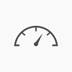 Speedometer, tachometer icon vector isolated. Speed indicator, car speed symbol