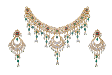 Rajasthani Traditional Wedding Necklace isolate on white background 