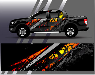 Car wrap design vector.Graphic abstract stripe racing background designs for vehicle, rally, race, adventure and car racing livery