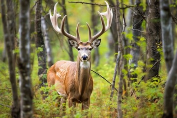 male deer locking horns over territory