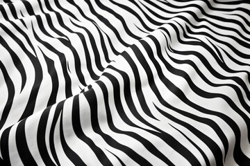close-up of a bedsheet with zebra stripe pattern