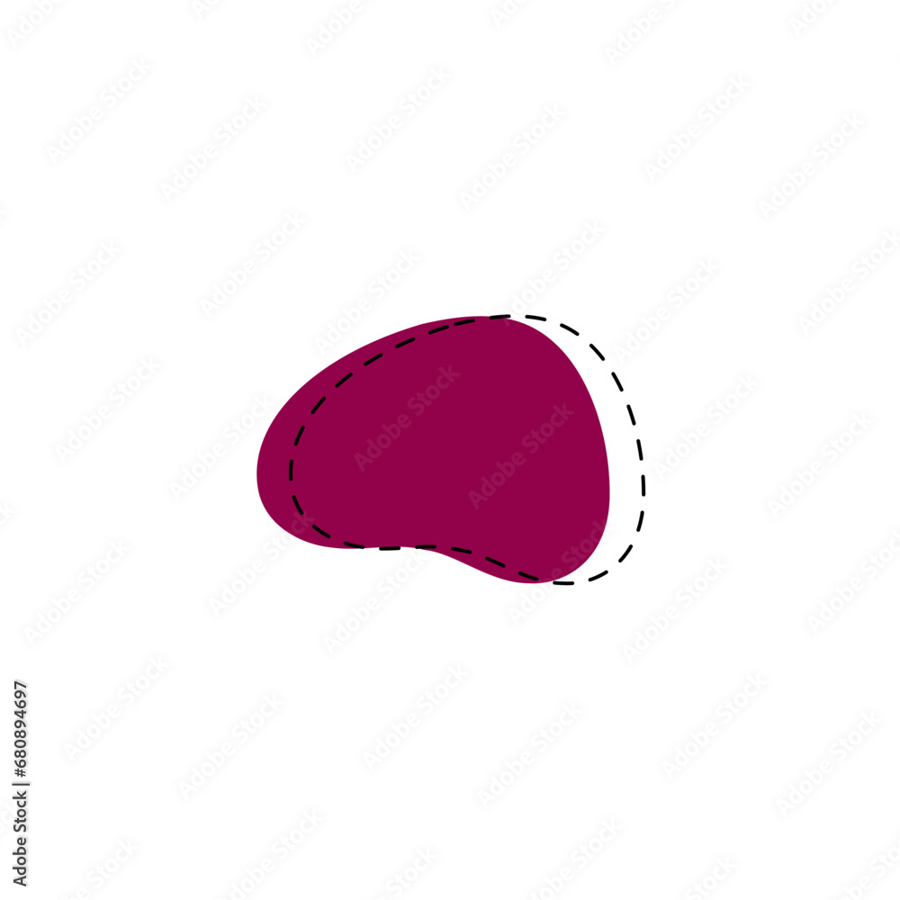 Fototapete set of blobs with lines on the edges splash