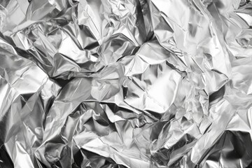 crumpled and straightened aluminum foil
