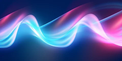 Poster Air flow cold and hot set of  elements. Abstract light effect blowing from an air conditioner, purifier and humidifier. Dynamic blurred wave motion on light, Generative AI © Lifetouch AI