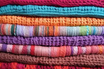 detailed texture of multicolored knitwear
