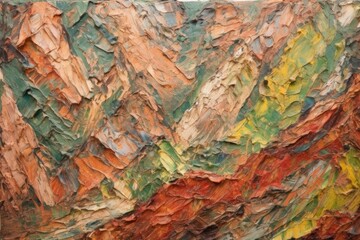 detailed oil paint ridges and valleys on cardboard