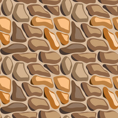 Stone texture in brown colors seamless background. Vector illustration