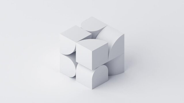 Abstract 3d render, geometric animation, background design, 4k seamless looped video
