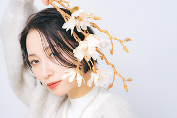 ミドル女性のビューティーポートレート　スキンケア　コスメ