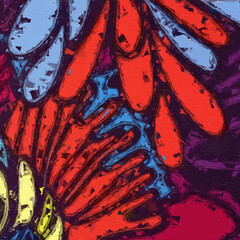 Oil painting and various beautiful flower illustrations for weddings