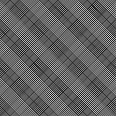 Check Plaid Seamless Pattern Black and White Tartan Scottish Pattern. Diagonal Gingham Vector Illustration, Texture For Tablecloths, Clothes, Shirts, Dresses, Paper, Bedding