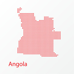 Obraz premium Vector illustration of a geographical map of Angola in dots